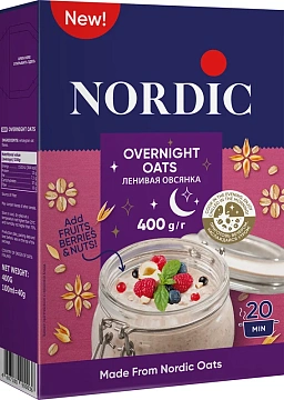 Хлопья овсяные Nordic Ленивая овсянка, 400г