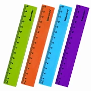Линейка пластиковая 15 см, BRAUBERG 'NEON', ассорти, пакет, 210750