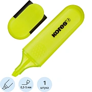 Маркер текстовыделитель Kores BRIGHT LINER PLUS, скош након, 0,5-5 мм, желт