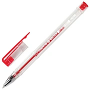 Ручка гелевая STAFF 'Basic' GP-789, КРАСНАЯ, корпус прозрачный, хромированные детали, узел 0,5 мм, 142790