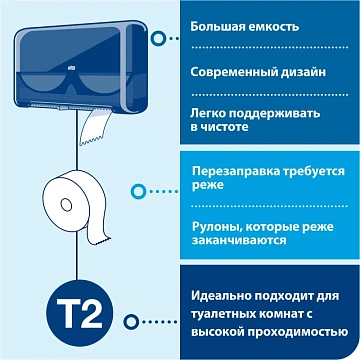 Туалетная бумага Торк Premium T2, 120243, в рулоне, 170м, 2 слоя, белая