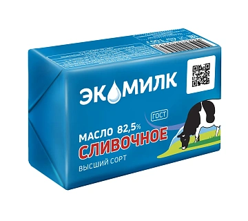 Масло сливочное Экомилк Традиционное ГОСТ 82.5%, 100г