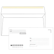 Конверты Е65 (110х220 мм), клей, 'Куда-Кому', 80 г/м2, КОМПЛЕКТ 1000 шт., 00083