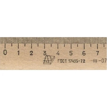 Линейка деревянная 30 см, ЛП-300, МОЖГА, С07, C07