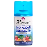 Сменный баллон 250 мл МЕЛОДИЯ 'Морская свежесть', для автоматических освежителелей, универсальный, 605226
