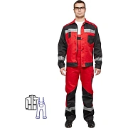 Костюм летний муж л21-КПК крас/чер(р.52-54) 182-188 (серия Л)