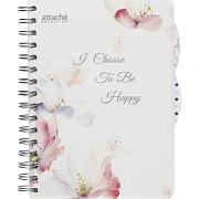 Бизнес-тетрадь А5,140л,кл,сп,пласт Attache Selection Flower Dreams I Choose