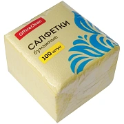 Салфетки бумажные OfficeClean, 1 слойн., 24*24см, желтые, 100шт.