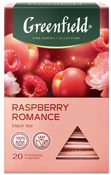 Чай Greenfield Raspberry Romance (Распберри Романс), черный, 20 пирамидок