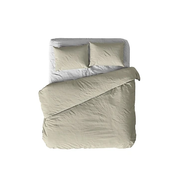 Комплект постельного белья Niteva поплин серо-бежевый евро