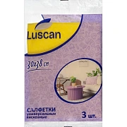 Салфетки хозяйственные Luscan универсальные вискоза 90г/м2 30х38 см 3шт/уп