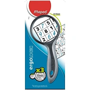 Лупа MAPED ERGOLOGIC 3-х увелич., d-75мм, в блистере