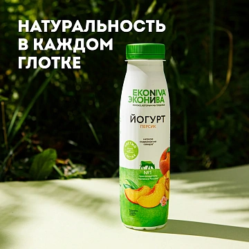 Йогурт питьевой Эконива с персиком 2.5%, 300г