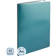 Папка файловая 40 файлов Attache Metallics А4, 800мкм, этикетка, зеленый