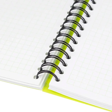 Бизнес-тетрадь А5,96л,кл,спир,пластик,тон.бл. Attache Bright colours Лайм
