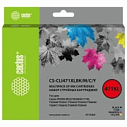 Картридж струйный CACTUS (CS-CLI471XLBK/M/C/Y) для Canon TS5040/MG5740/MG6840/MG7740, цветной, CS-CL