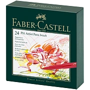 Набор капиллярных ручек Faber-Castell 'Pitt Artist Pen Brush' 24шт., ассорти, студийная коробка