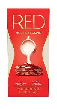 Шоколад Red Delight молочный без сахара, 70г