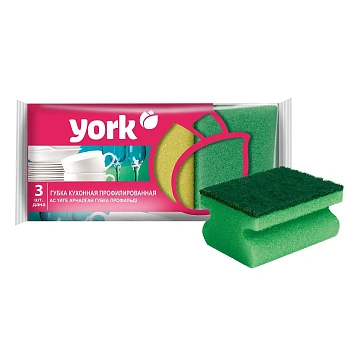 Губка York Maxi 9х7х4.3см, 3шт/уп