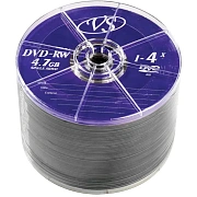 Диск DVD-RW VS 4,7 Gb 4x Bulk (термоусадка без шпиля), КОМПЛЕКТ 50 шт., VSDVDRWB5001