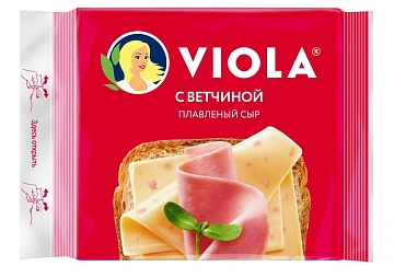 Сыр плавленый Viola ветчина в ломтиках 45%, 140г