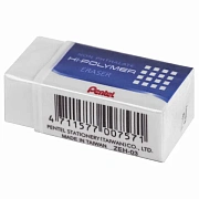 Ластик PENTEL (Япония) 'HI-POLYMER ERASER', 35х16х11,5 мм, белый, прямоугольный, картонный держатель