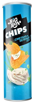 Чипсы Big Bon сметана-зеленый лук, 130г