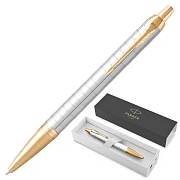 Ручка шариковая PARKER 'IM Premium Pearl GT', жемчужный лак, позолота, синяя, 2143643