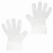 Перчатки полиэтиленовые одноразовые, КОМПЛЕКТ 50 пар (100 штук), 6 микрон, размер L (большой), LAIMA