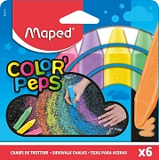 Мел для асфальта Maped COLOR'PEPS цветной, прямоугольной, 6цв/наб,936010