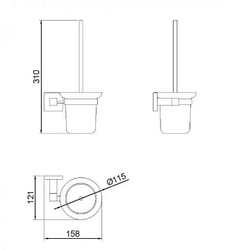 Ершик туалетный Nofer Barcelona 16915.B