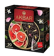 Чай Akbar Грейпфрут и арбуз, черный, 20 пирамидок