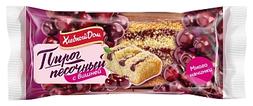 Пирог Хлебный дом песочный с вишней, 300г