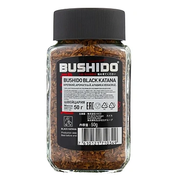Кофе растворимый Bushido Black Katana, 50г