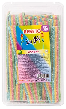 Мармелад жевательный Bebeto Sour Blast Тутти-фрутти 150шт, 1.2кг
