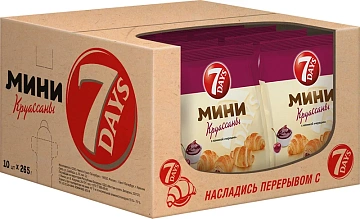 Мини-круассаны 7 Days c начинкой черешня, 265г