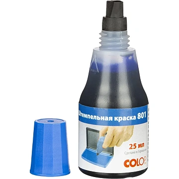 Краска штемпельная 801/1 вод-глиц.осн,син,25мл(ан-г 7011)Colop пр-во Герман
