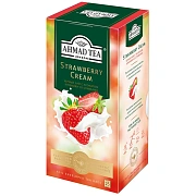 Чай Ahmad Tea 'Strawberry Cream', черный, с аром. клубники со сливками, 25 фольг. пакетиков по 1,5г