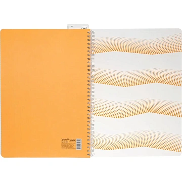 Бизнес-тетрадь WAVES А4 100л. ATTACHE клет,спир,пласт,заклад,цв.оранжевый