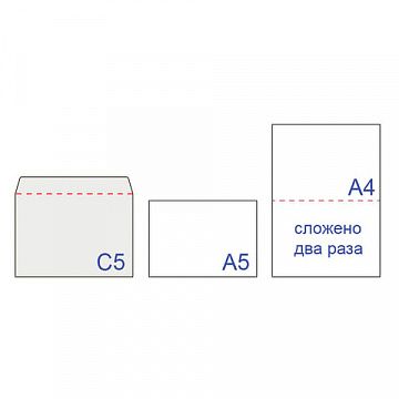 Конверт почтовый Курт С5 белый, 162х229мм, 80г/м2, 100 шт, стрип