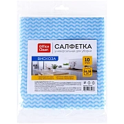 Салфетки для уборки OfficeClean, 10шт., вискоза, перфорированные, волна, 34*38см