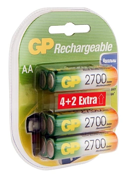 Аккумулятор Gp AA, 2700mAh, 6шт/уп