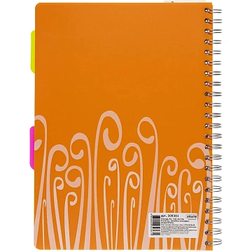 Бизнес-тетрадь А4,140 л,пласт обл, с разд,спир,ATTACHE FANTASY,оранж
