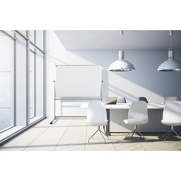 Доска магнитно-маркерная(бел)/пробковая Attache Twist 90х120 вращ.,ролики