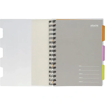 Бизнес-тетрадь 140л,кл,А5,SPIRAL BOOK Серый,евроспир,обл.пласт,раздел.84109
