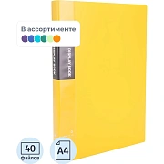 Папка файловая A4 с 40 файлами РР 0,75 мм, ассорти E5034