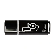 Флеш-диск 16 GB, SMARTBUY Glossy, USB 2.0, черный, SB16GBGS-K