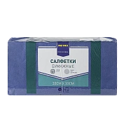 Салфетки бумажные Metro Professional 33x33см, 250шт, 2 слоя, синие