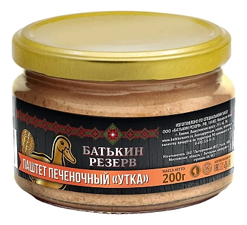 Паштет печеночный Батькин Резерв утка, 200г