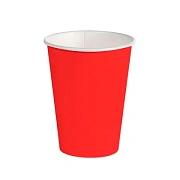 Стакан одноразовый Экопак красный, 300мл, бумажный однослойный, 50шт/уп